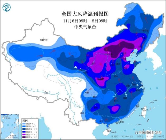 寒潮自西北向東南影響我國(guó) 華北黃淮等地霧霾天氣將減弱消散(圖2)